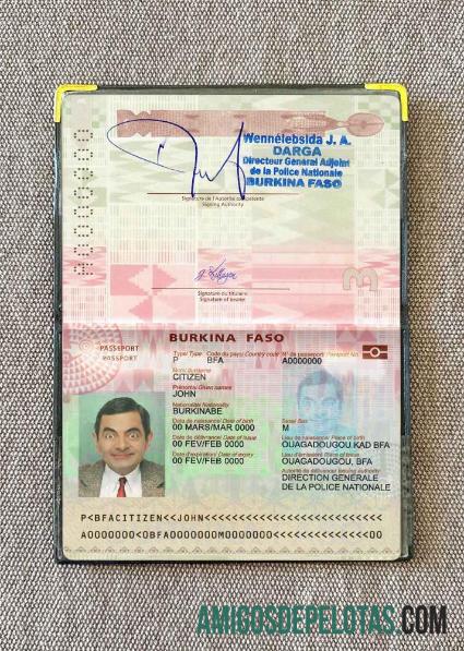 Passe Burkina Faso (presente em 2018) Visual fotográfico modelo